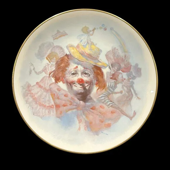 Set of 4 Vintage Julian Ritter Clown Plates, 1977 Whimsical Circus Art - Picture 6 of 12